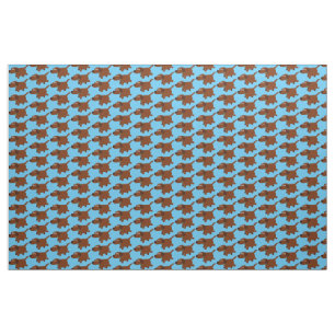 Cute Cartoon Chocolate Labrador Fabric
