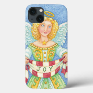 Cute Cartoon Christmas Angel Halo with Joy Banner iPhone 13 Case