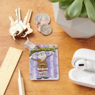 Cute Cartoon Christmas, I Believe in Santa Claus Key Ring