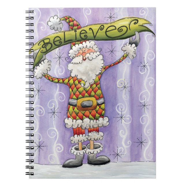 Cute Cartoon Christmas, I Believe in Santa Claus Notebook (Front)