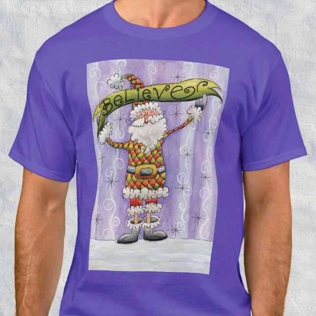 Cute Cartoon Christmas, I Believe in Santa Claus T-Shirt (Creator Uploaded)