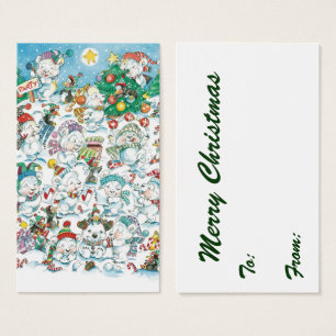 Cute Cartoon Christmas Polar Bear Penguin Party