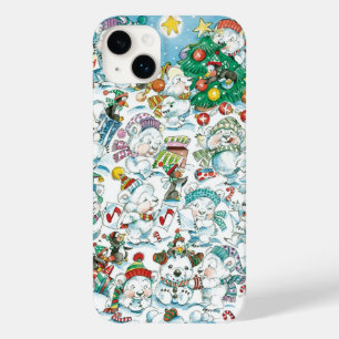Cute Cartoon Christmas Polar Bear Penguin Party Case-Mate iPhone 14 Plus Case