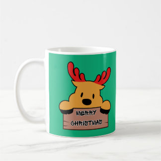 Cute Cartoon Christmas Reindeer  Coffee Mug