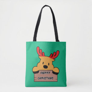 Cute Cartoon Christmas Reindeer Tote Bag
