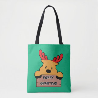 Cute Cartoon Christmas Reindeer  Tote Bag