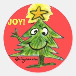 Cute Cartoon Christmas Tree Sticker