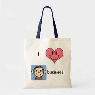 Cute Cartoon Clip Art I Heart Love Monkey Business Tote Bag
