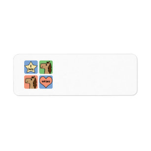 Cute Cartoon Clip Art I Love Horses Return Address Label