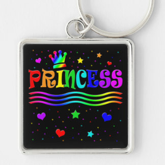 Cute Cartoon Clip Art Rainbow Princess Tiara Key Ring