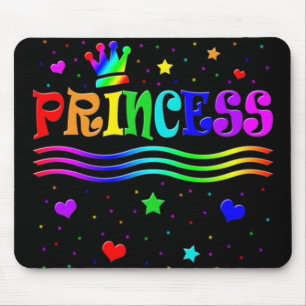 Cute Cartoon Clip Art Rainbow Princess Tiara Mouse Pad