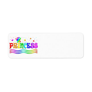 Cute Cartoon Clip Art Rainbow Princess Tiara Return Address Label