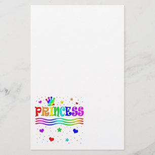 Cute Cartoon Clip Art Rainbow Princess Tiara Stationery