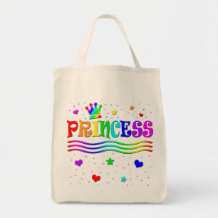 Cute Cartoon Clip Art Rainbow Princess Tiara Tote Bag