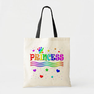 Cute Cartoon Clip Art Rainbow Princess Tiara Tote Bag