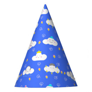 Cute Cartoon Clouds with Emotions Party Hat