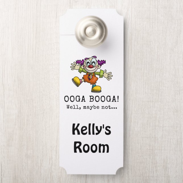Cute Cartoon Clown Looking for Hug Door Hanger (On Knob)