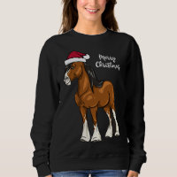 Cute Cartoon Clydesdale Draught Horse Christmas