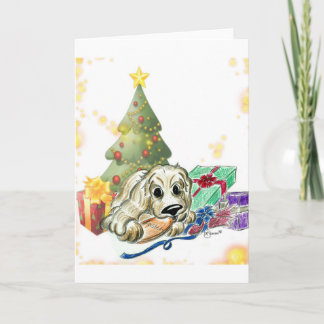 Cute Cartoon Cocker Spaniel Christmas Card