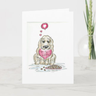 Cute Cartoon Cocker Spaniel Valentine's Day Card