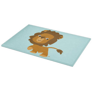 Cute Cartoon Content Lion Cutting Board