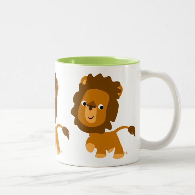 Cute Cartoon Content Lion Mug (Right)
