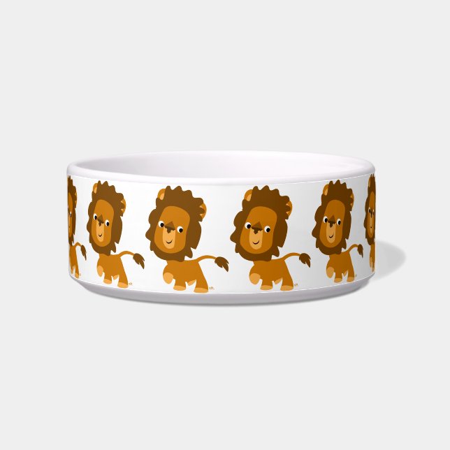 Cute Cartoon Content Lion Pet Bowl (Right)