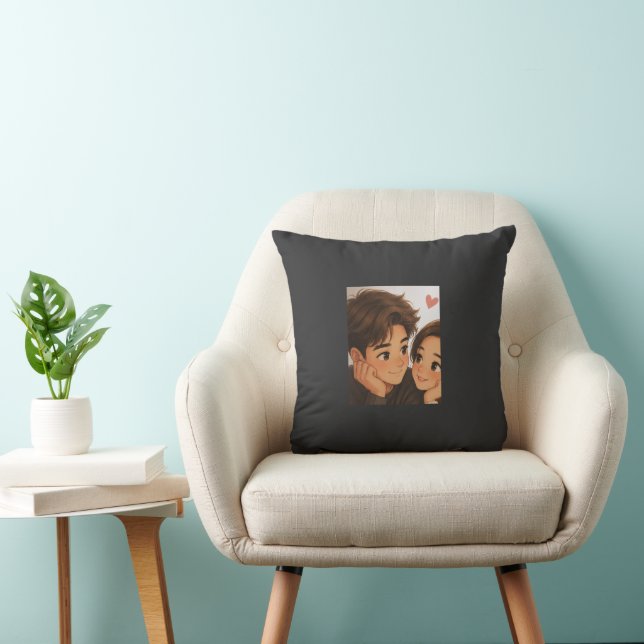 Cute Cartoon Couple  Cushion (Chair)