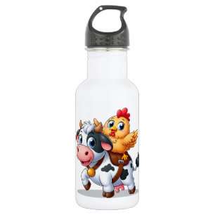 cute cartoon cow/chicken 532 ml water bottle