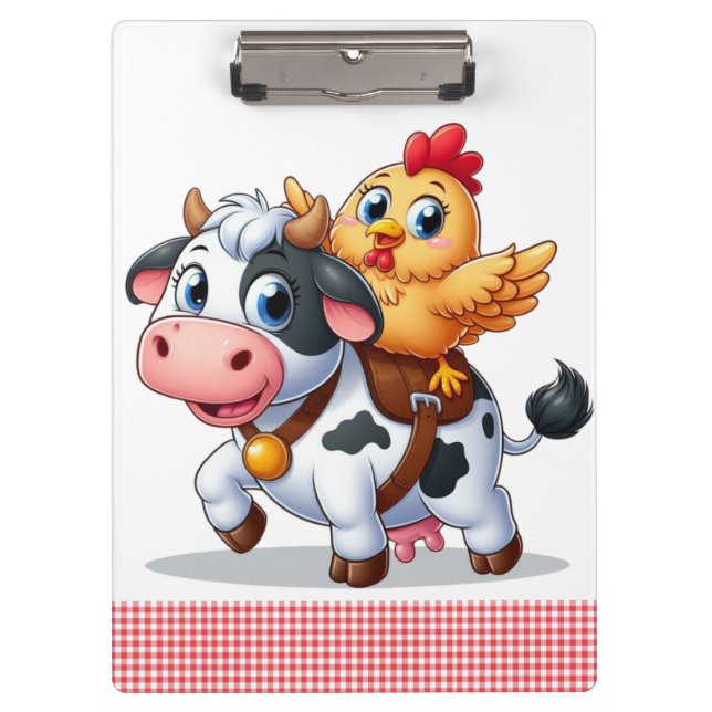 cute cartoon cow/chicken clipboard (Front)