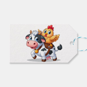 cute cartoon cow/chicken gift tags