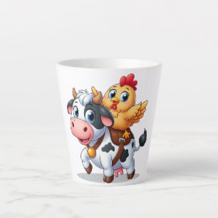 cute cartoon cow/chicken latte mug