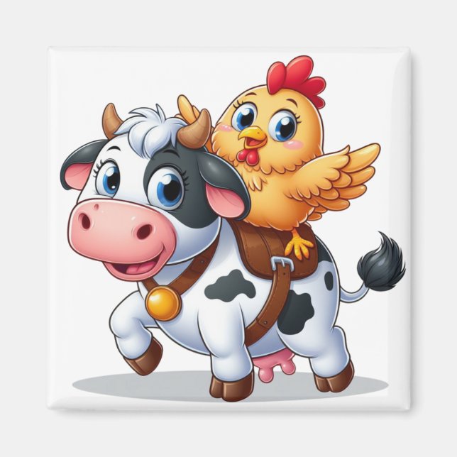 cute cartoon cow/chicken magnet (Front)