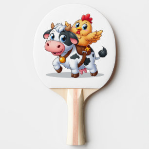 cute cartoon cow/chicken ping pong paddle
