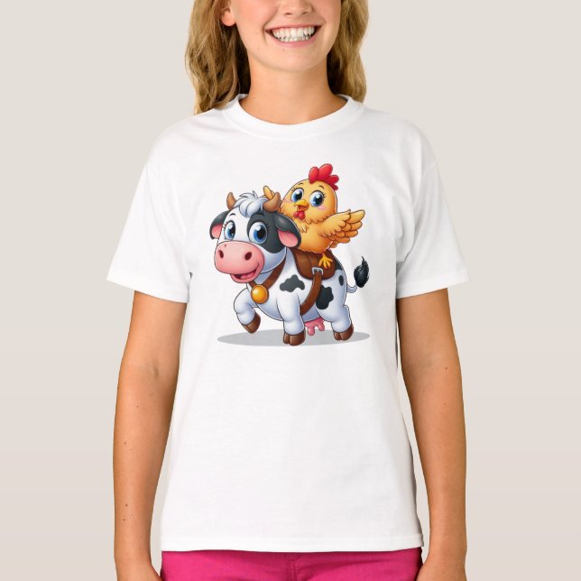 cute cartoon cow/chicken T-Shirt (Front)
