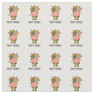 Cute Cartoon Cow Fabric