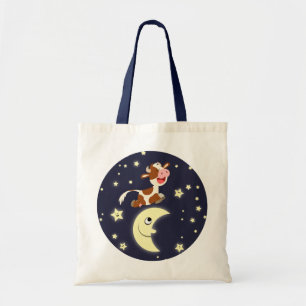 Cute Cartoon Cow Jumping Over The Moon Bag