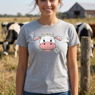 Cute Cartoon Cow Kawaii Farm Animal T-Shirt