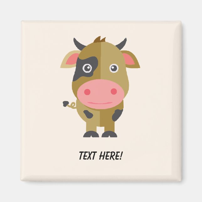 Cute Cartoon Cow Magnet (Front)