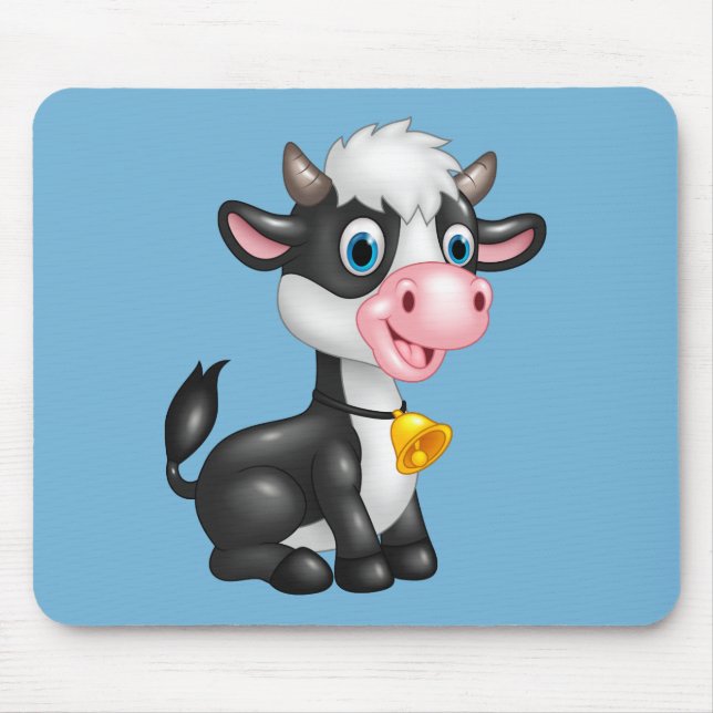 Cute Cartoon Cow Mouse Pad (Front)