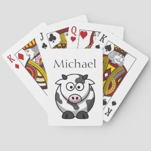 Cute Cartoon Cow Personalised Playing Cards