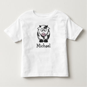Cute cartoon cow personalised with childs name toddler T-Shirt