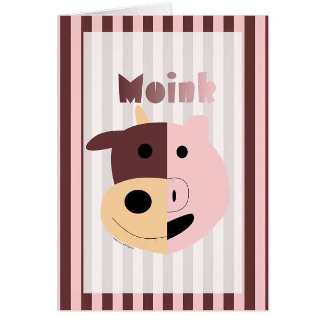 Cute cartoon cow + pig = Moink card (Front)