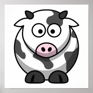 Cute Cartoon Cow Poster