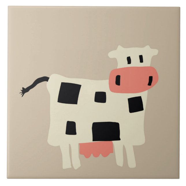 Cute Cartoon Cow Tile (Front)