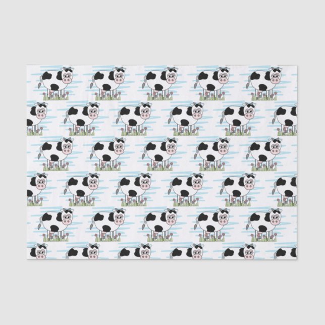 Cute Cartoon Cow Tissue Paper (Front)