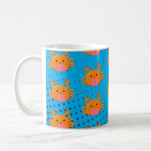 Cute Cartoon Crab Blue Ocean Coffee Mug