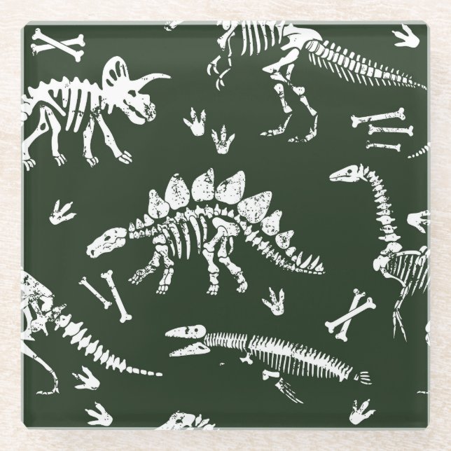 Cute cartoon crocodiles, seamless illustration. glass coaster (Front)