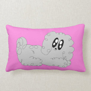 Cute Cartoon Curly Poodle Puppy Dog Lumbar Cushion