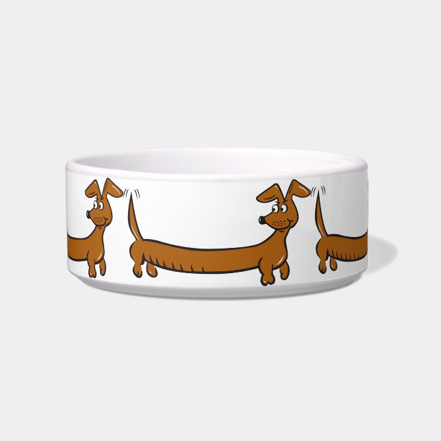 Cute Cartoon Dachshund Bowl (Front)